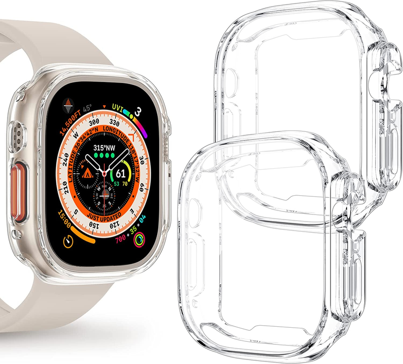 Urkasse til Apple Watch Ultra 49MM Series 8 7 SE 6 5 4 3 2 45MM 41MM 44MM 40MM Gennemsigtigt cover Apple Watch Skærmbeskytter_voghion.com