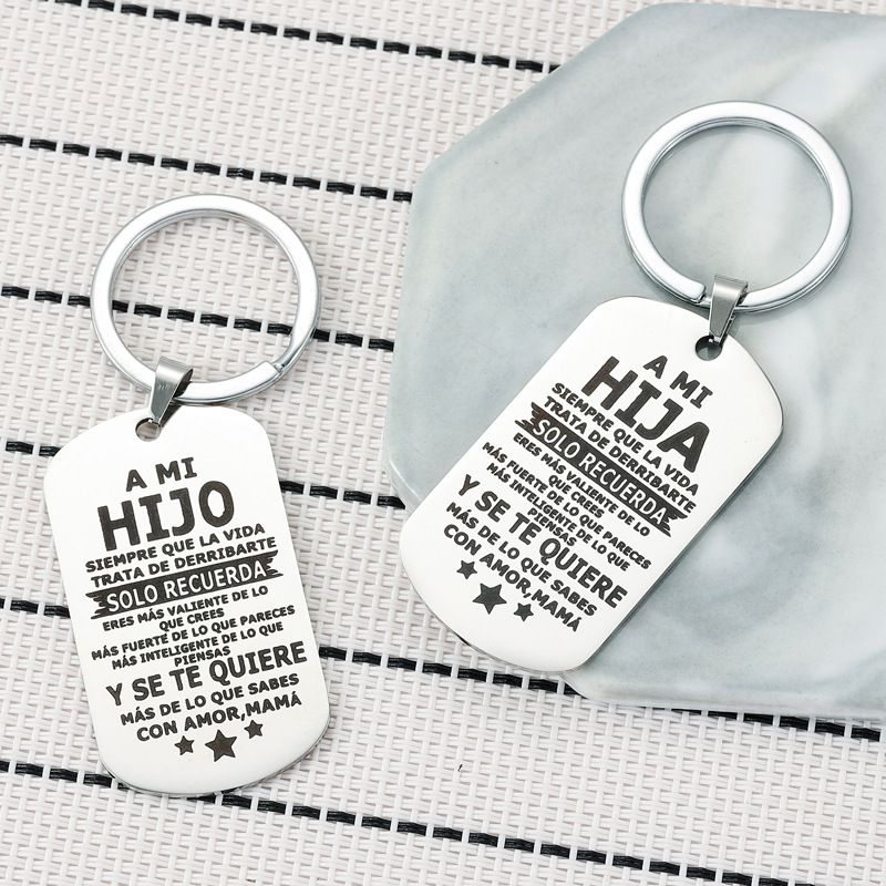 Portachiavi in acciaio inossidabile di marca militare di grande successo, regalo di compleanno e laurea per figlio e figlia in spagnolo_voghion.com