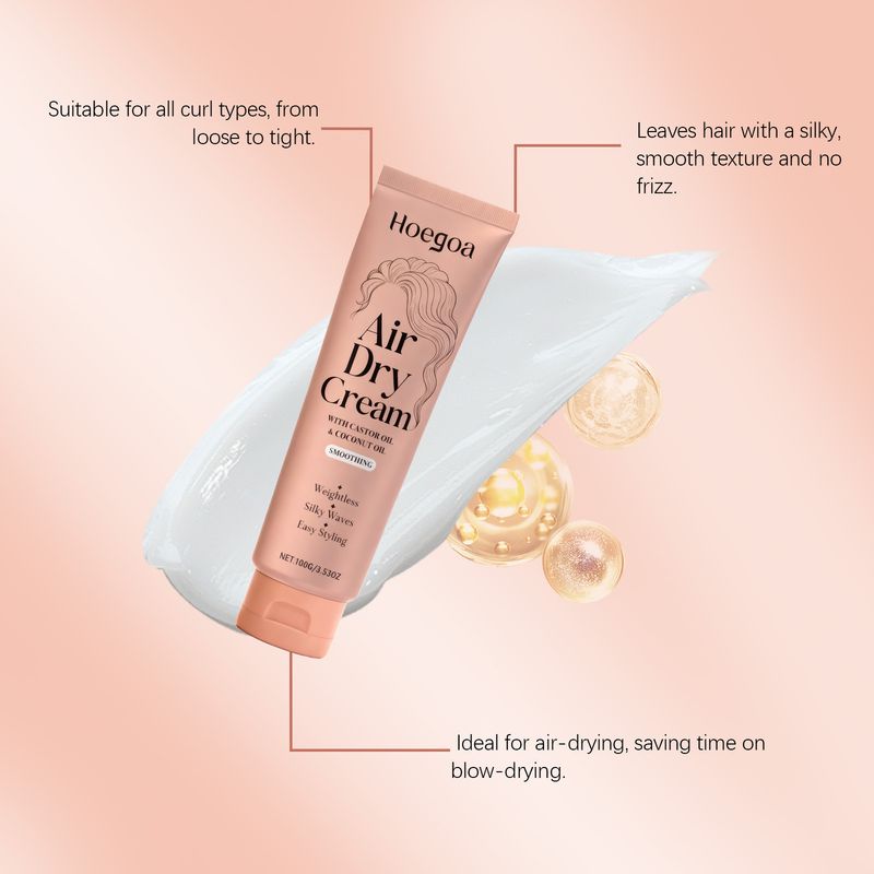 HOEGOA Curly Erfrischende, feuchtigkeitsspendende und nährende Haarpflegecreme für natürliches Locken-Styling_voghion.com