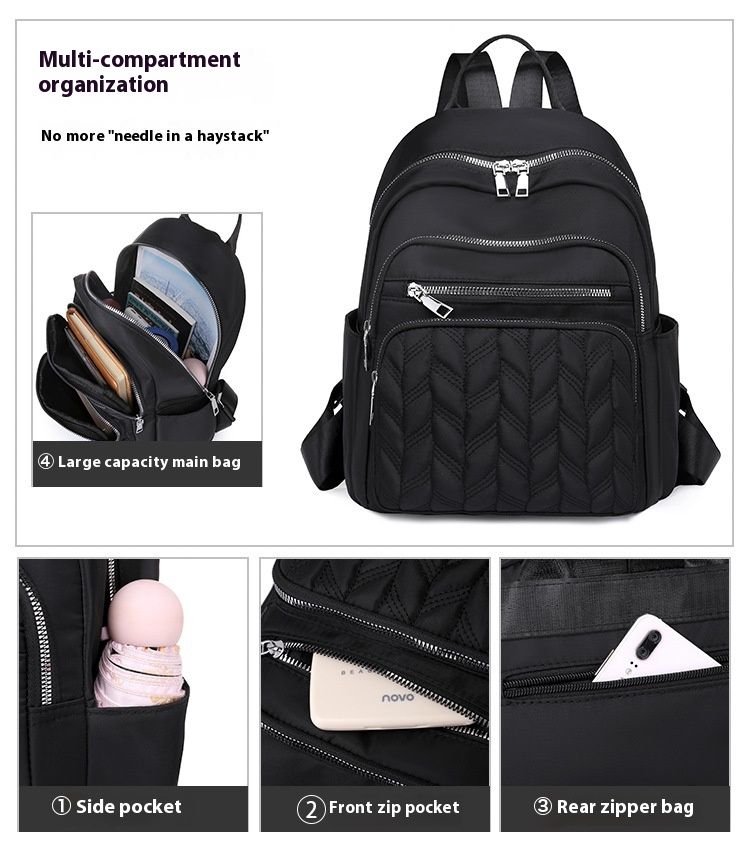 New Casual Women's Oxford Backpack, Stylish, Simple, Large Capacity Urban Commuting Travel Backpack_voghion.com