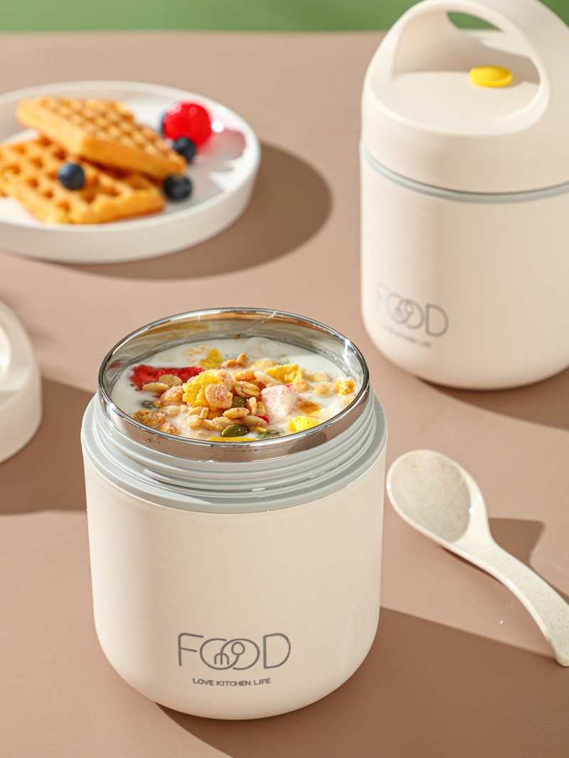 1PCS New 304 Stainless Steel Mini Breakfast Cup Sealed Handle Insulation Portable Outdoor Milk Hand Cup Soup Can White_voghion.com