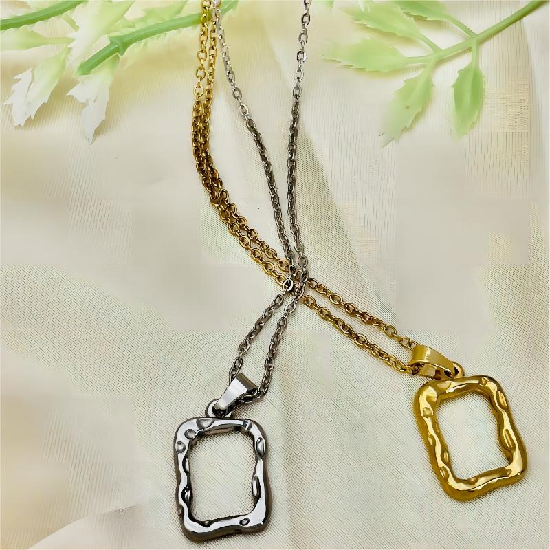 Coole und unregelmäßige geometrische Halskette mit vergoldetem Edelstahl, einzigartiger Designsinn, Kragenkette, modische Halskette für Frauen_voghion.com