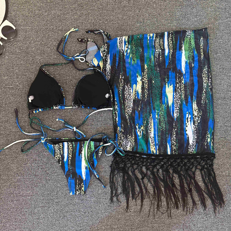 2024 Neuer Badeanzug Europäischer und amerikanischer sexy Bikini Mesh Mask Top Dreiteiliger geteilter Damen-Badeanzug-Bikini_voghion.com