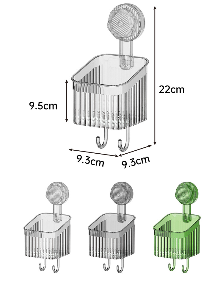 Vieglas luksusa vannas istabas piesūcekņu kārba ar štancējamo perforatoru bez sienas stiprināma glabāšanas plaukta izlietnes zobu birste Zobu pastas uzglabāšanas groza kaste_voghion.com