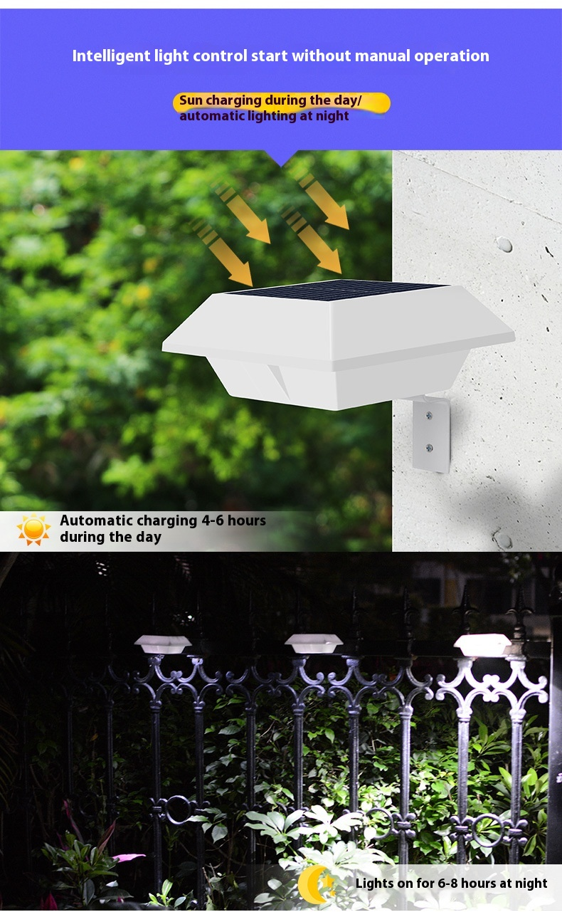 12LED Panel słoneczny Światło zewnętrzne Ogrodzenie Wysoka jasność Oświetlenie LED Zlew Dom Ogród Światło ścienne Wodoodporne_voghion.com