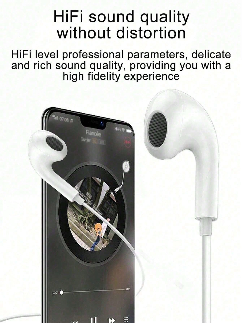 Wired In-Ear Headphones With Type-C Port, Deep Bass, High-Fidelity, Noise Cancellation, Compatible With Xiaomi, VIVO,_voghion.com