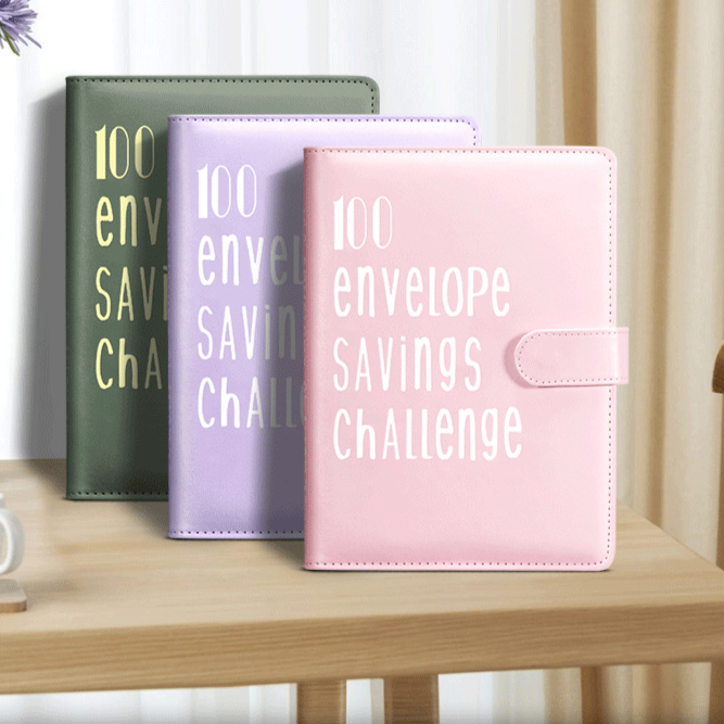 Refillable Notebooks Loose Leaf Couple 100 Day Challenge To Save Money Saving Notebook Loose Leaf Handbook_voghion.com