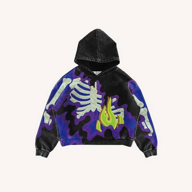 Felpa con cappuccio stampata in 3D da uomo – Pullover streetwear alla moda con coulisse e tasca a marsupio (S-XXL) | Blu reale, ciano, viola, magenta intenso_voghion.com