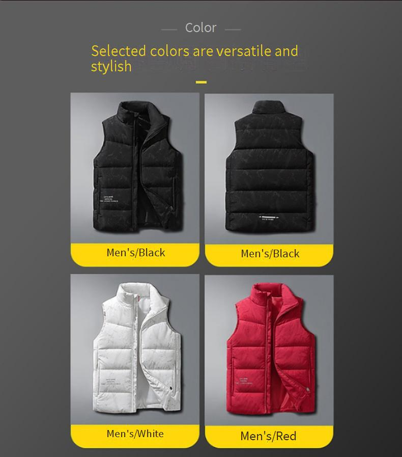 Unisex Quilted Puffer Vest – Lightweight Winter Sleeveless Jacket With Stand Collar (M-8XL)_voghion.com
