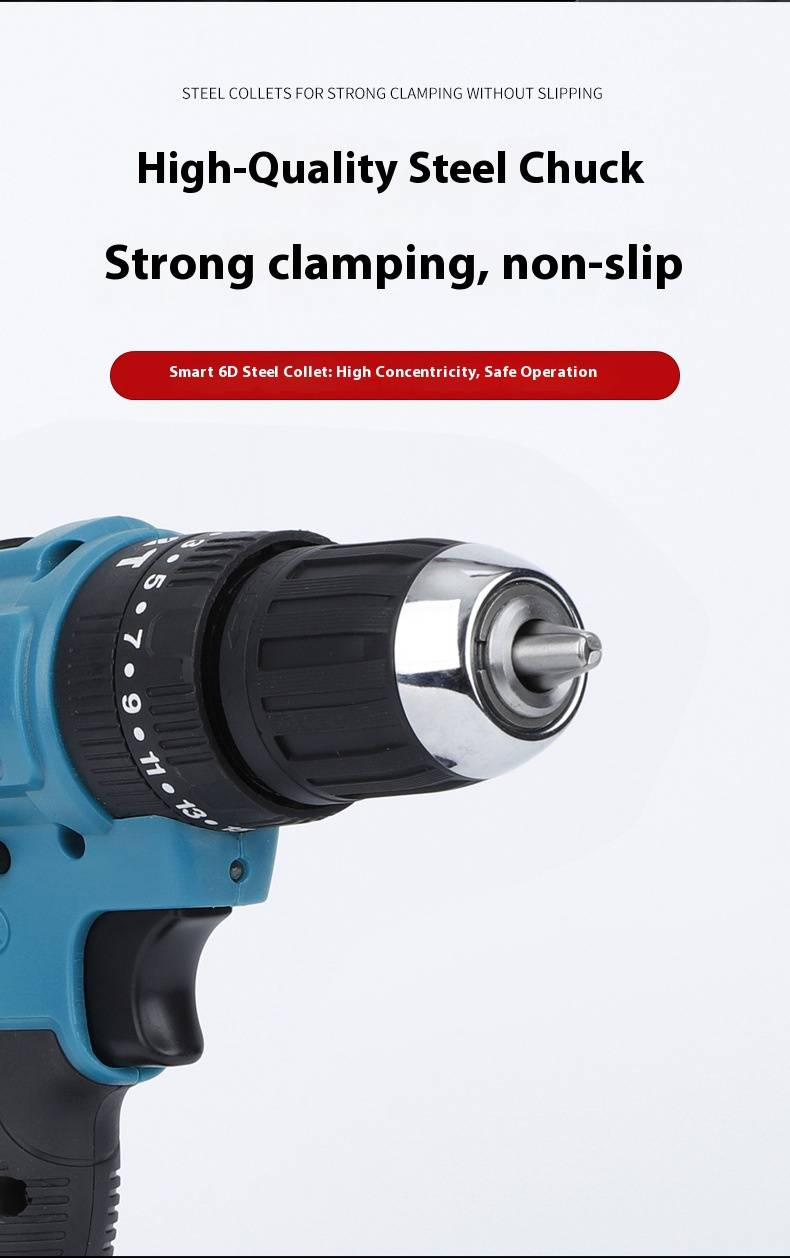 High Power Cordless Lithium-Ion Brush Drill - Multi-Function Electric Screwdriver For Home, DIY, Metal, Wood, Concrete & Auto Repair_voghion.com
