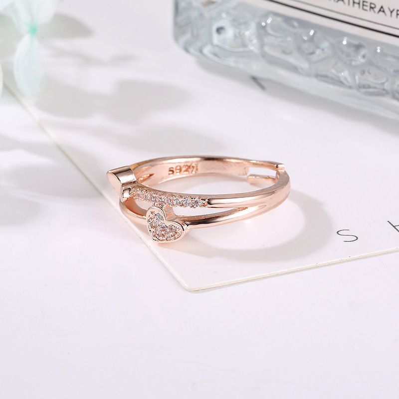 Noua versiune coreeană a bijuteriilor creative, inel cu deget viu, imprimare în formă de inimă, inel reglabil pentru femei, în formă de inimă, cu temperament_voghion.com
