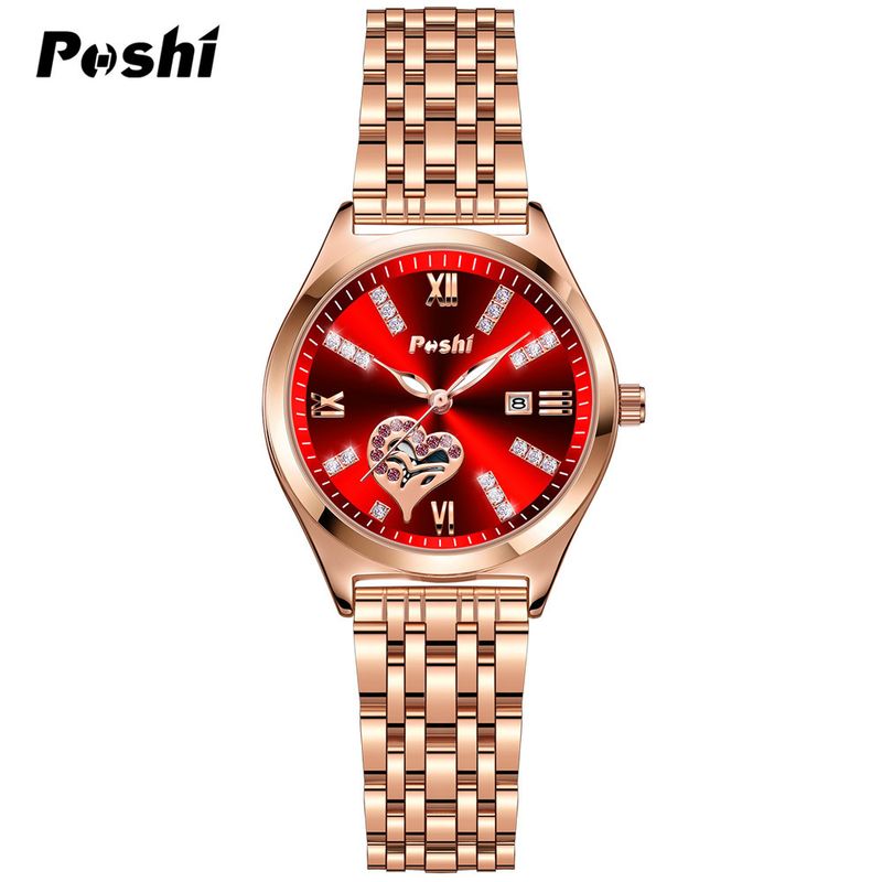 POSHI Hot-Selling Watch For Students, Waterproof, Luminous, Calendar, Diamond-Studded, Roman Numerals, Women's Watch,_voghion.com