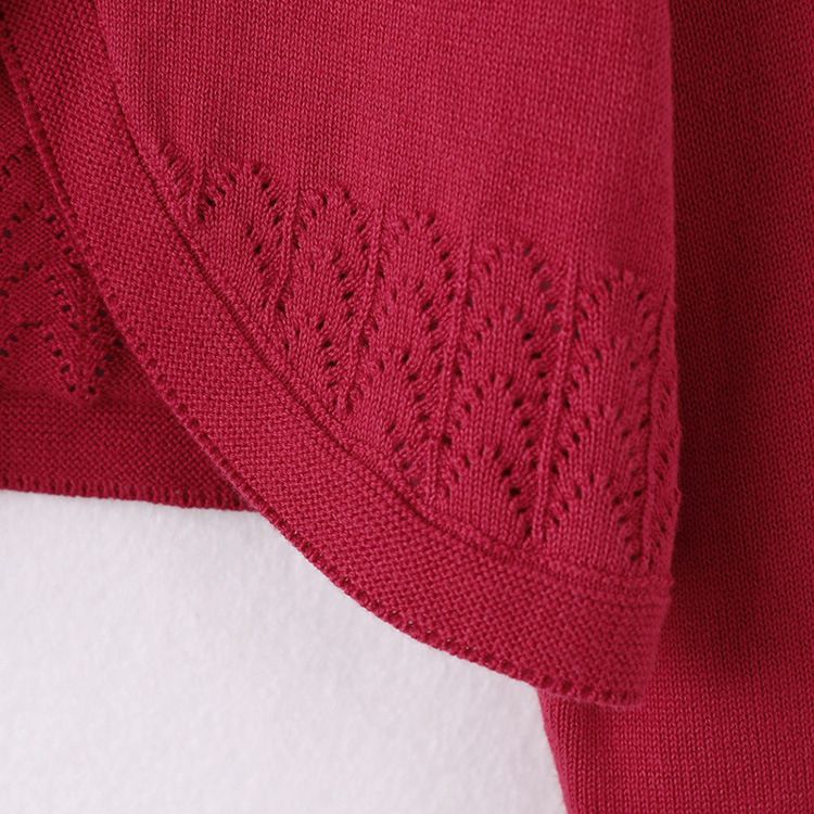 Cardigan en dentelle d'inspiration espagnole pour fille – Cache-maillot en coton léger (100 cm-140 cm, 4 couleurs, col rond)_voghion.com