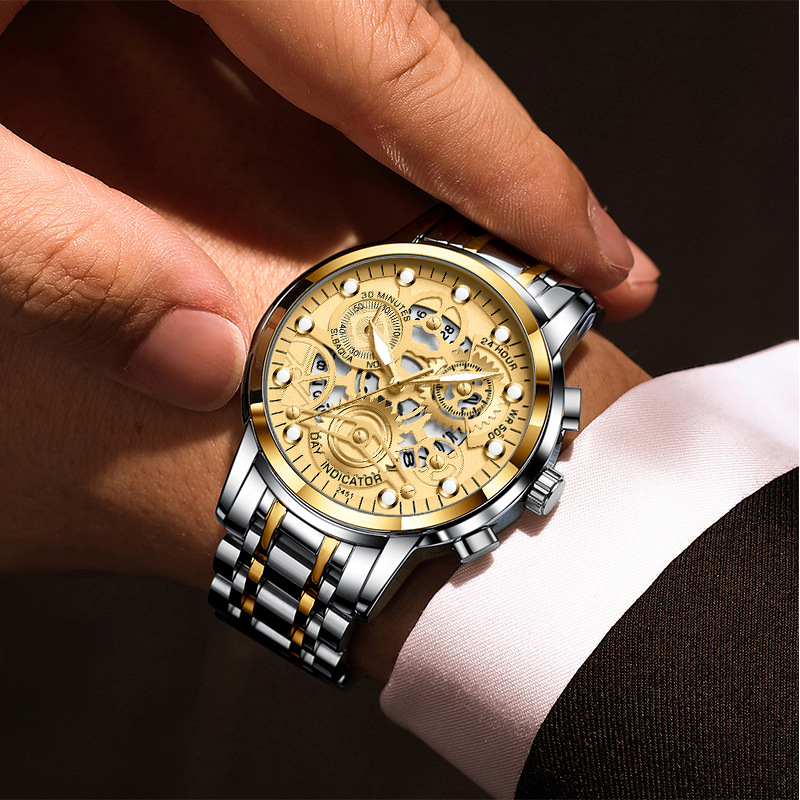 Montres à bracelet en acier pour hommes, montres étanches pour hommes_voghion.com
