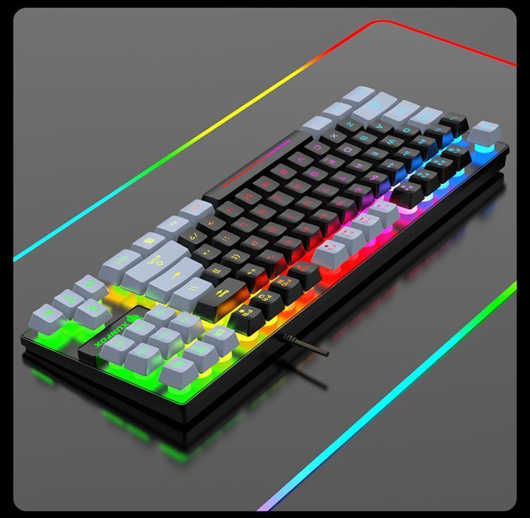 Mechanical Feel Keyboard 87 Keys Gaming Mouse Wired Laptop External Silent Small Membrane_voghion.com