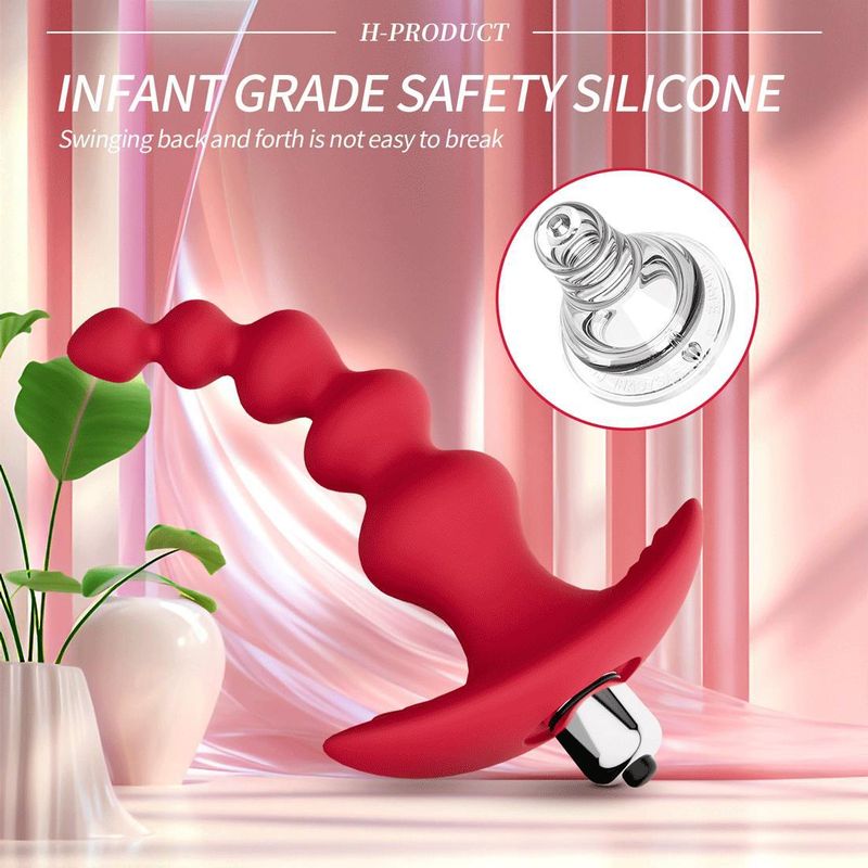 Massaggiatore anale per uomini e donne con punto G, plug anali per uomini, prodotti per adulti, perline in silicone_voghion.com