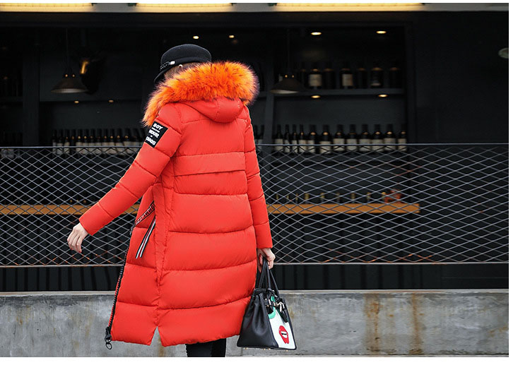 2022 piumino invernale Parka da donna J grande collo di pelliccia cappotto sottile spesso moda capispalla in cotone con cappuccio lungo autunno femminile_voghion.com