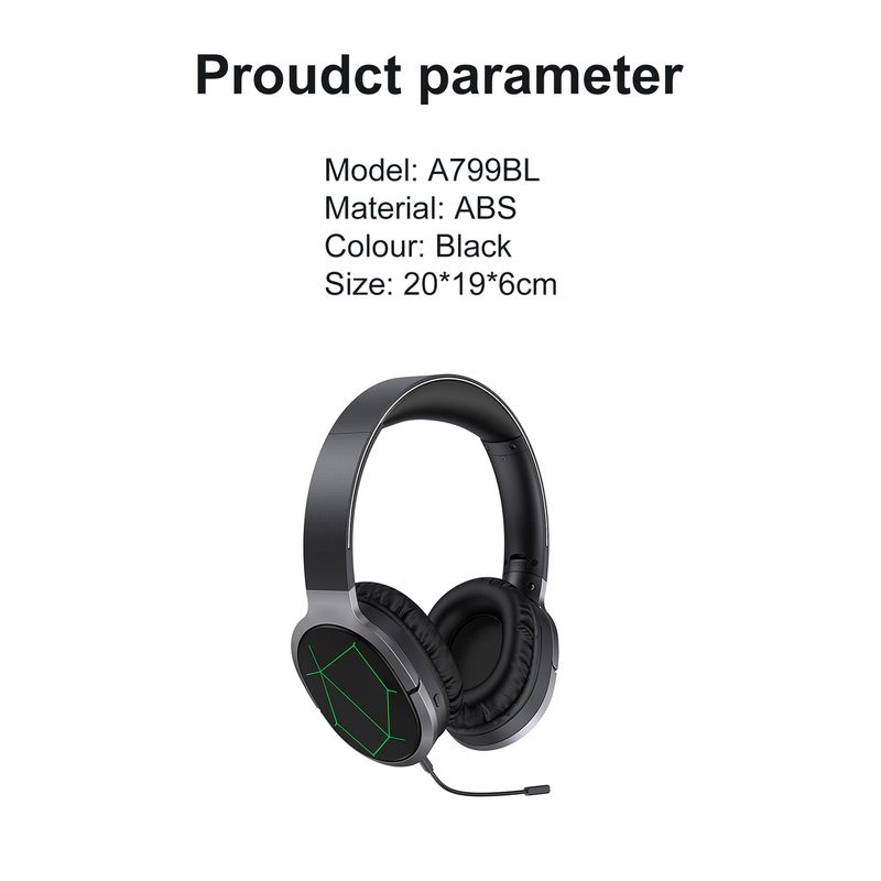 AWEI A799BL Casque d'écoute compatible Bluetooth monté sur tête avec basses lourdes sans fil avec microphone externe_voghion.com
