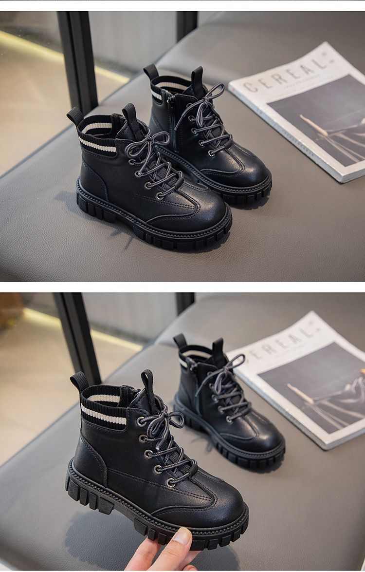 shoes Martin 2024 Spring and Autumn new stylish single Girls' British short Soft soled non slip children's leather boots_voghion.com