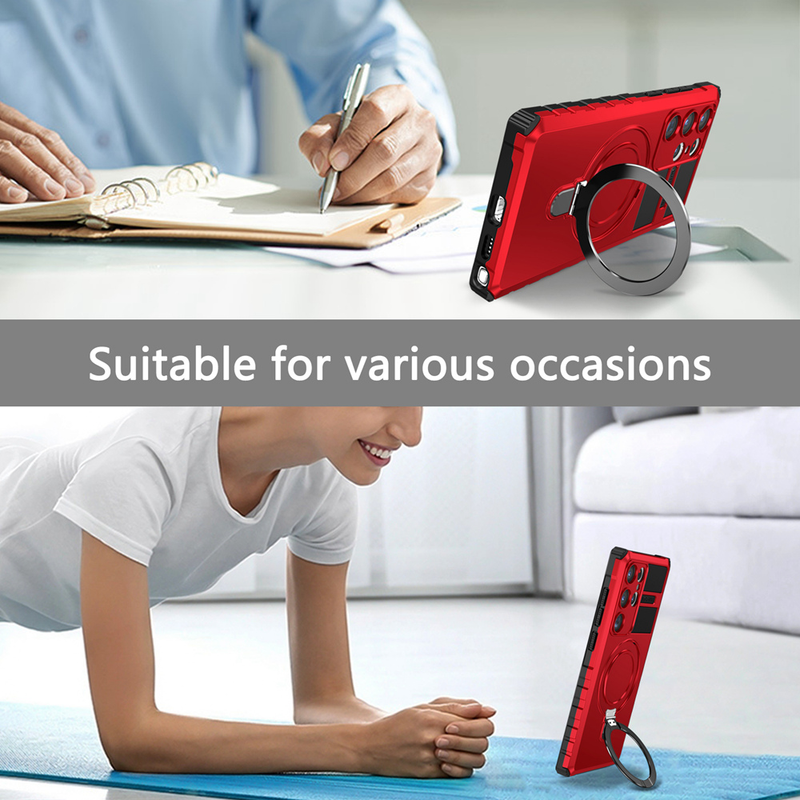 KEYSION MagSafe mágneses tok Samsung S23 Ultra S23+ S22 Plus S21 S20 FE gyűrűs állványos telefontok Galaxy Note 20 Ultra készülékhez_voghion.com