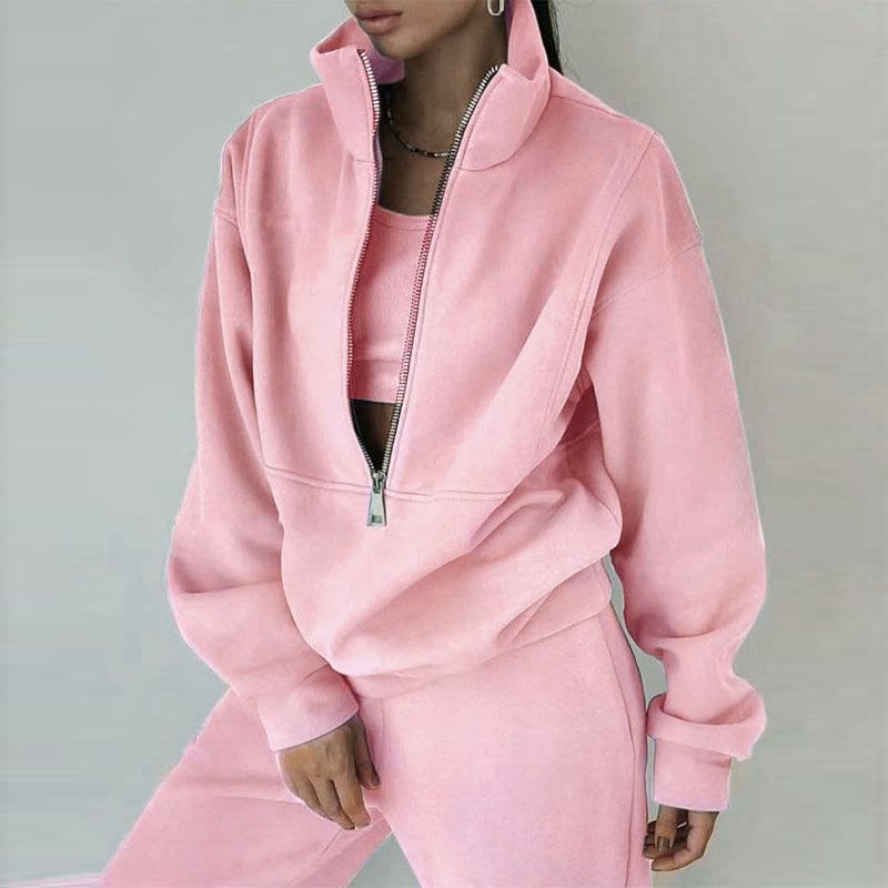 Women’s Clothing Spring Women's Two piece Suit ins Sweater Fleece Fashion Leisure Sports Suit_voghion.com