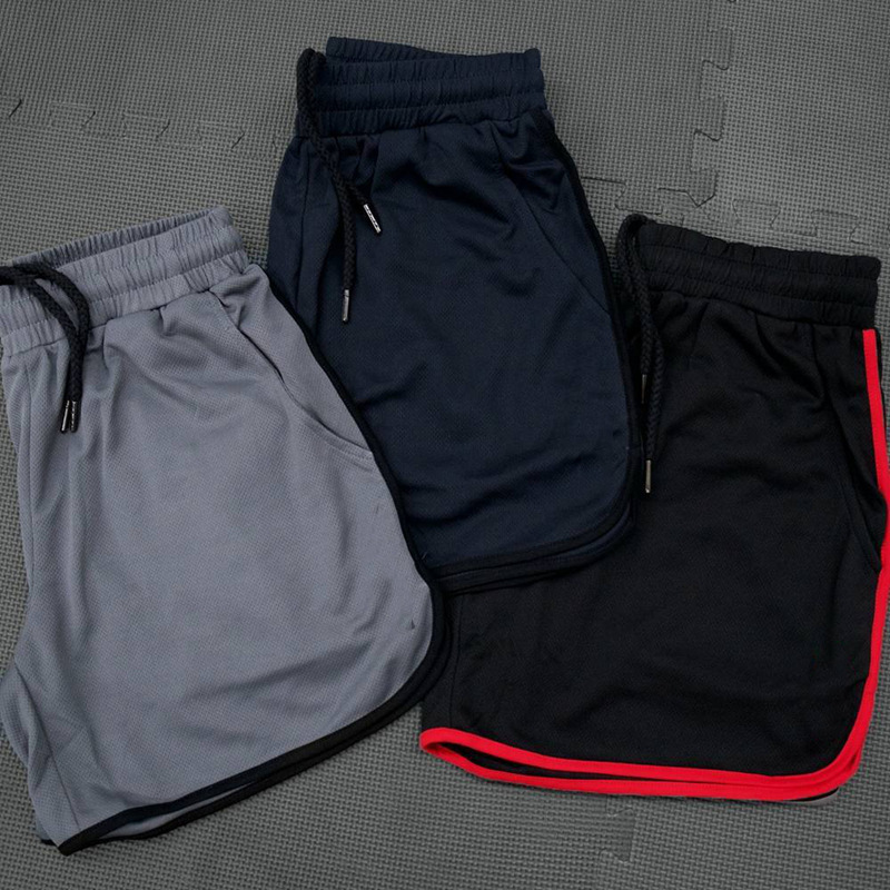 Muscle Fitness Sports Shorts Thin Mesh Quick Drying Casual Running Breathable Capris Mid pants Men's_voghion.com
