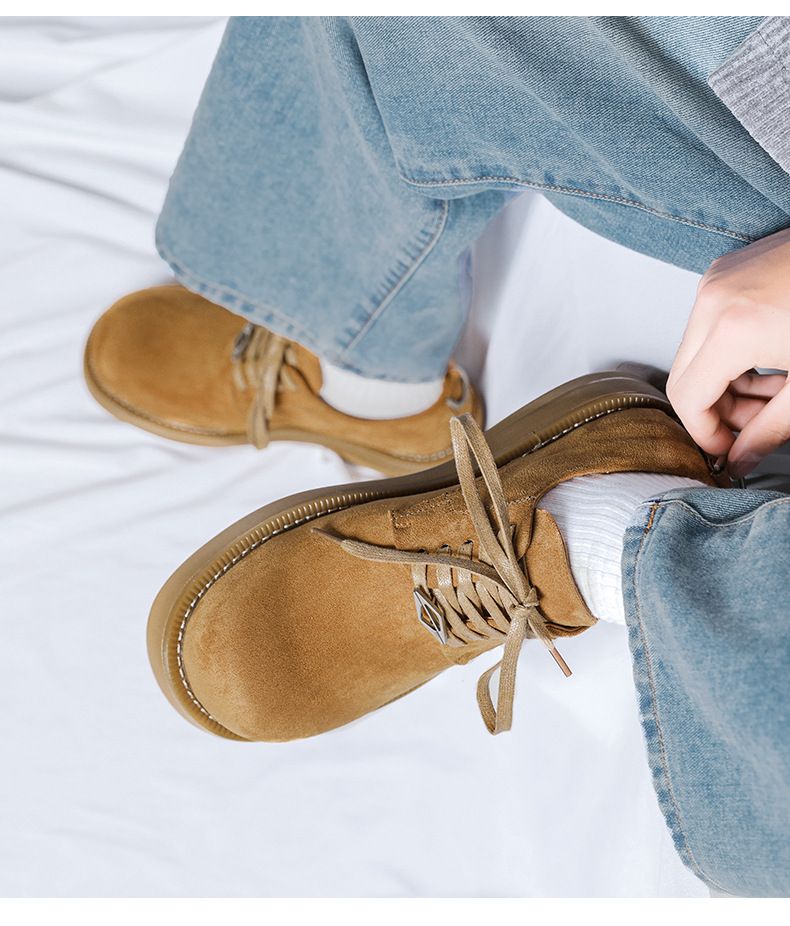 Derby-Schuhe mit rundem Kopf für Herren, dicke Sohle, erhöhte Freizeitschuhe mit großem Kopf, niedriges Oberteil, Werkzeug-Herrenschuhe_voghion.com