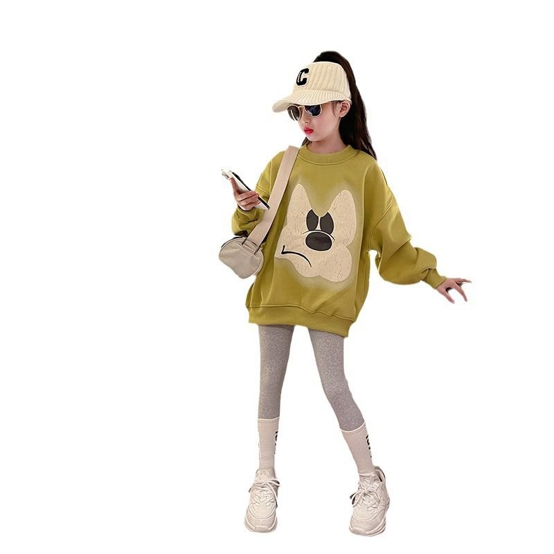 Mädchen-Kapuzenpullover für den Herbst 2024, neuer Stil im Western-Stil, langärmelige Kinderkleidung, Frühlingsoutfit für kleine Mädchen_voghion.com
