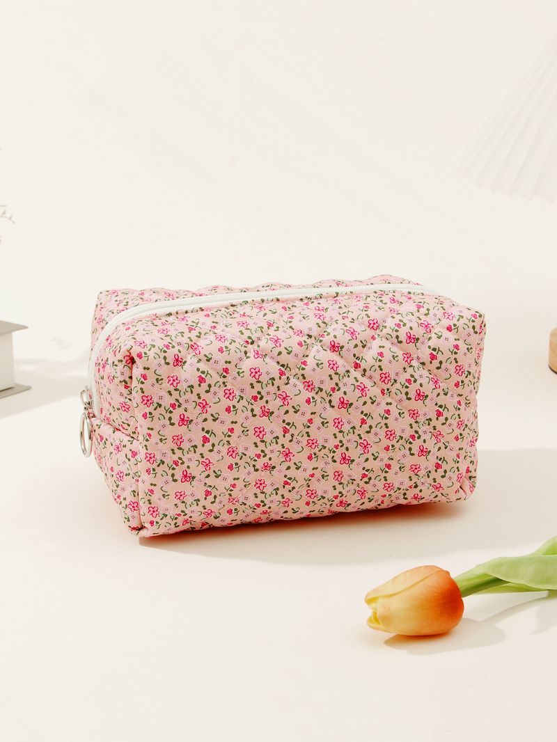 Baumwolle Reise Blume Kosmetik Tasche Kleine Floral Lagerung Tragbare Stepp Baumwolle Ins Gepäck_voghion.com