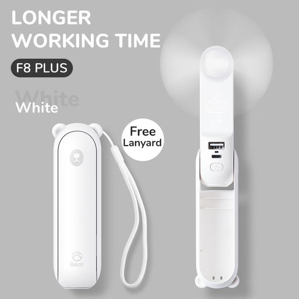 Portable Fan Mini Handheld Fan USB 4800mAh Recharge Hand Held Small Pocket Fan With Power Bank Flashlight Feature_voghion.com