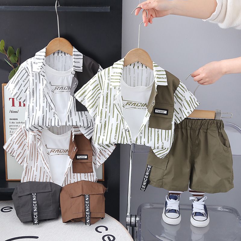 Boys' Versatile Jeans Spring New Collection, Children's Casual Long Sleeve Doll Hoodie, Two Piece Set, 2025_voghion.com