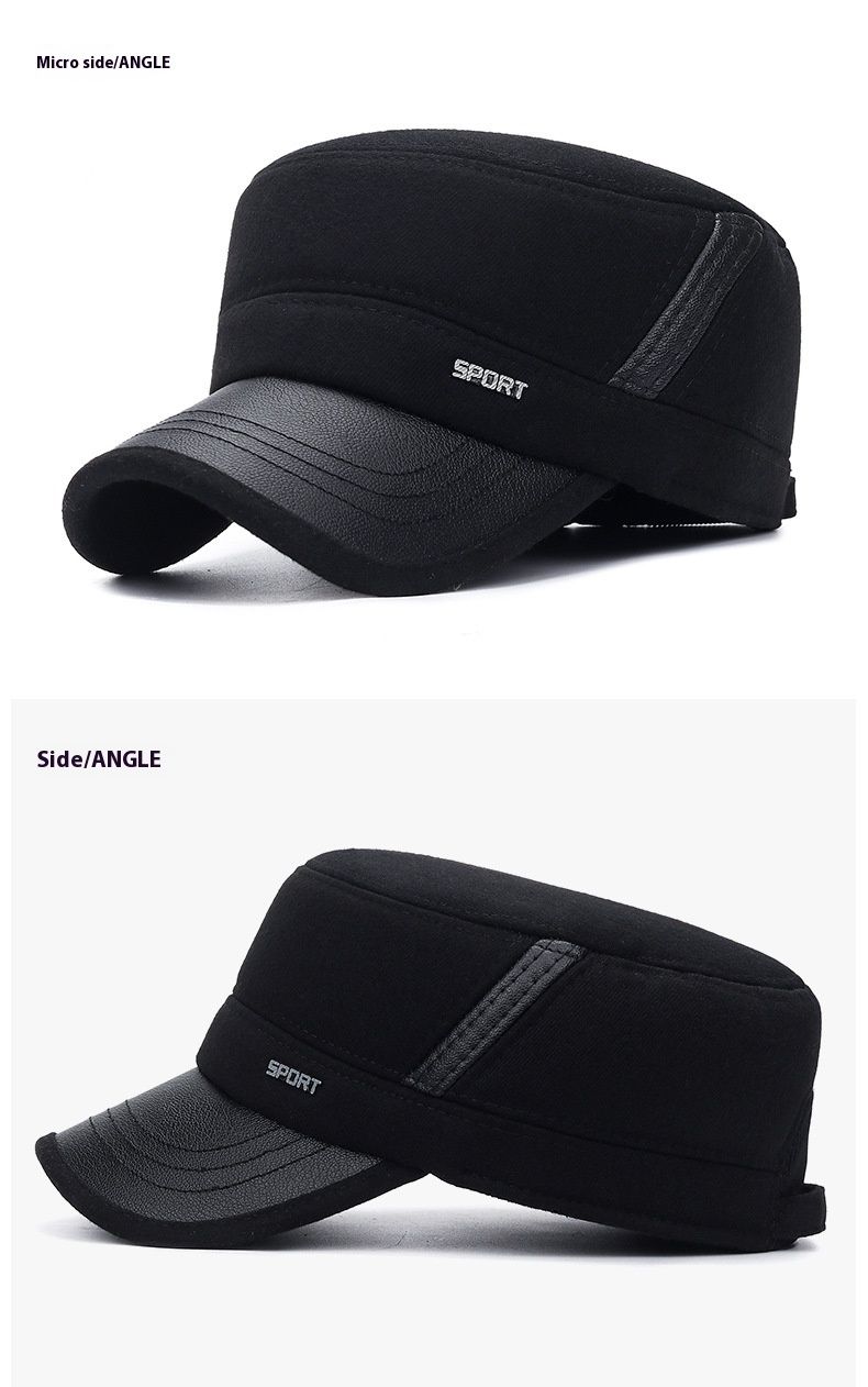 Thickened Winter Proof Ear Protection Cotton Hat For Middle-aged And Elderly Men Riding Bicycles To Keep Warm Flat Top Hat For Winter_voghion.com