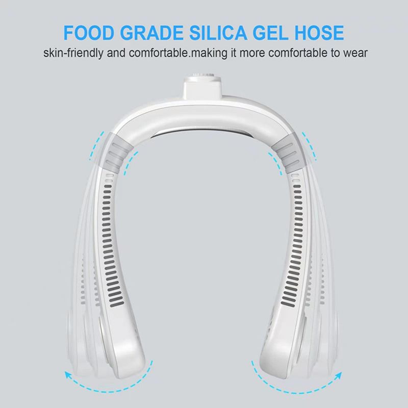 Ventilatore portatile USB per aromaterapia, senza foglie, con raffreddamento, appeso al collo (bianco)_voghion.com