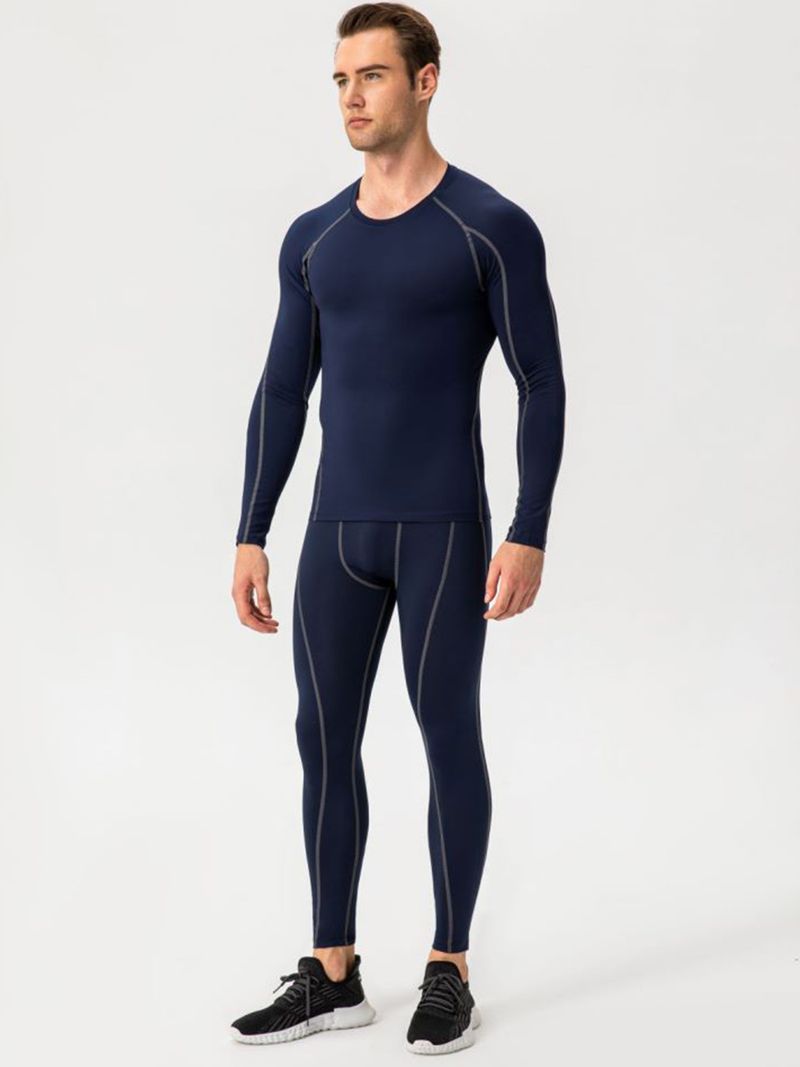 Men's Big & Tall Compression Workout Set, Quick-Dry Moisture Wicking Athletic Suit For Gym Training_voghion.com