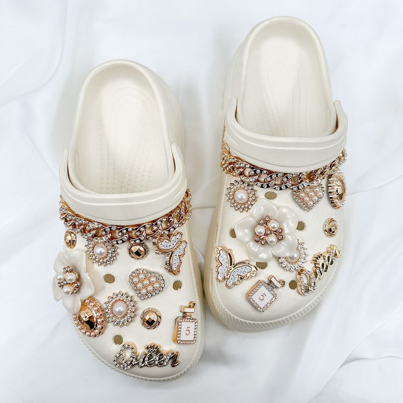 Bling Shoe Charms For Women Girl Gold Silver Rhinestones Charms Chains For Clog Sandals Cute Designer DIY Garden Slipper Shoe Accessories Decoration_voghion.com