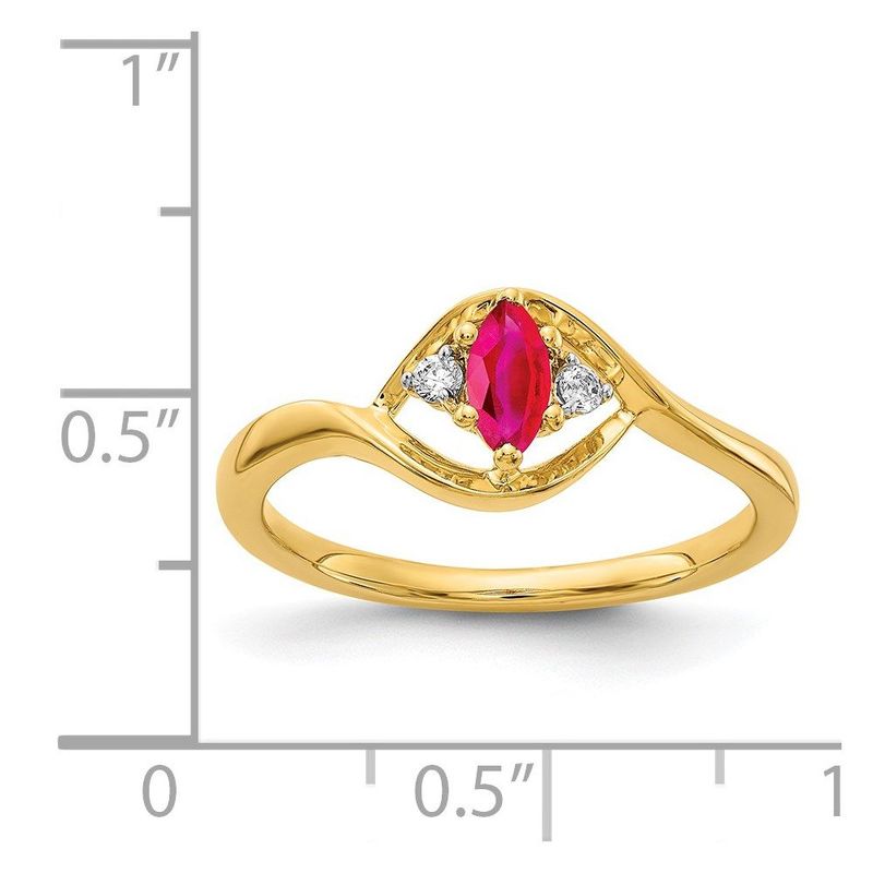 14k Diamond And Marquise Ruby Ring_voghion.com