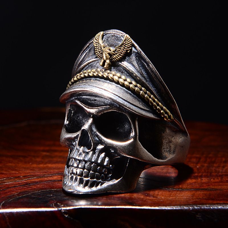 Schädelkopf Männer Rock Gothic Punk Schmuck Ring männliches Geschenk_voghion.com