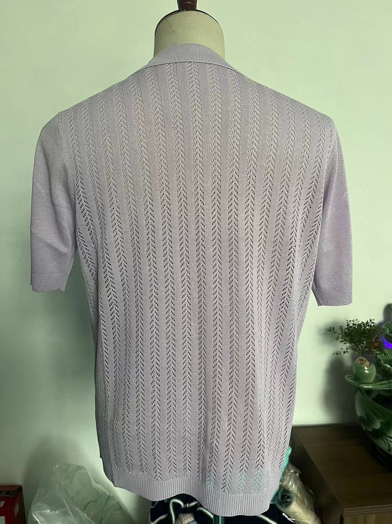 Bărbați îmbrăcăminte casual tricotată Cardigan vară cool Hollow mânecă scurtă cămașă bărbați culoare solidă topuri bărbați_voghion.com