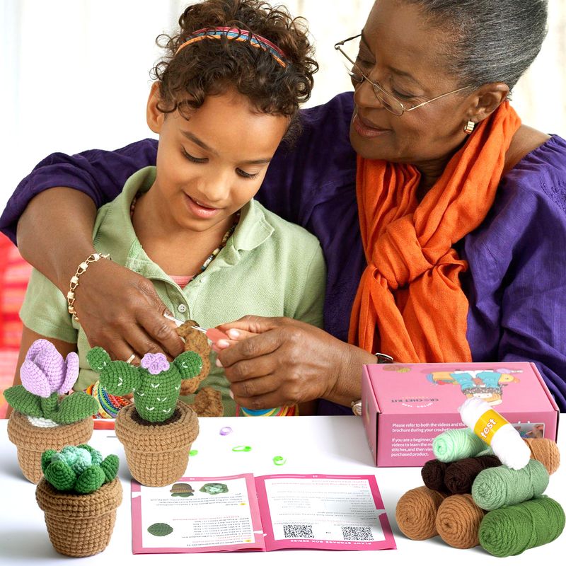 Crochet Material Package Knitting Handmade DIY Homemade Wool Plant Storage Box Ornaments_voghion.com