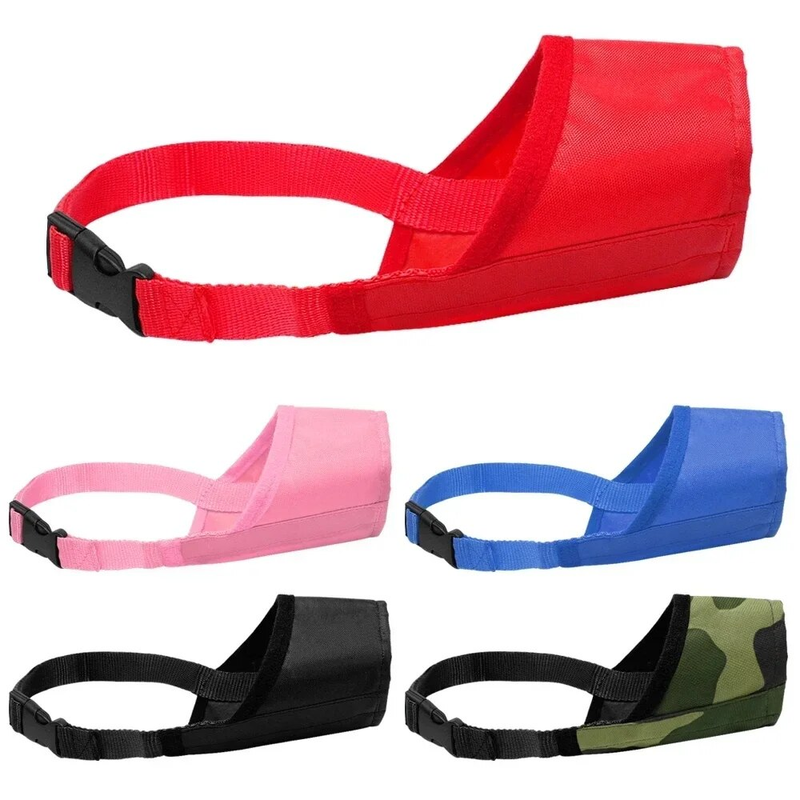 Durable Nylon Adjustable Breathable Muzzle For Dogs Anti Biting Chewing Dog Mouth Mask Pet Training Accessories_voghion.com