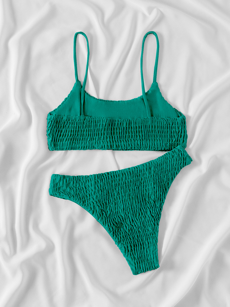 Costume da bagno caldo da donna, bikini sexy a triangolo plissettato _voghion.com