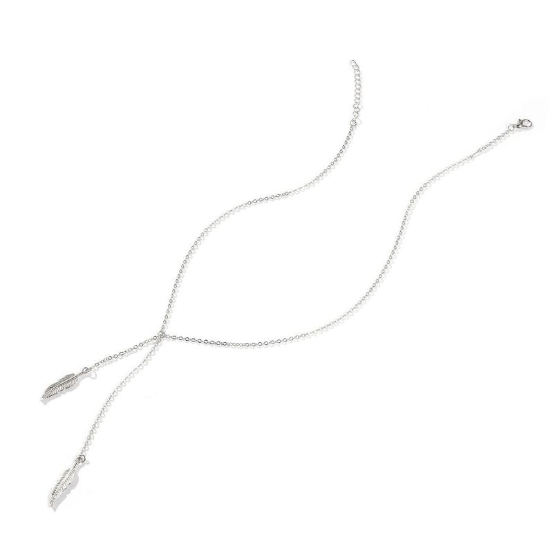 Accessories Forest Style Gold Leaf Simple Short Necklace Collarbone Chain_voghion.com