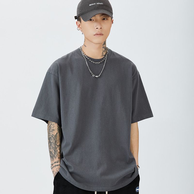 Unbeatable Quality 2025 Summer New Men's Trendy Brand Pure Coon Zero Shrinkage 310g High Qualiy Washed Shoulder Down Shor Sleeve_voghion.com