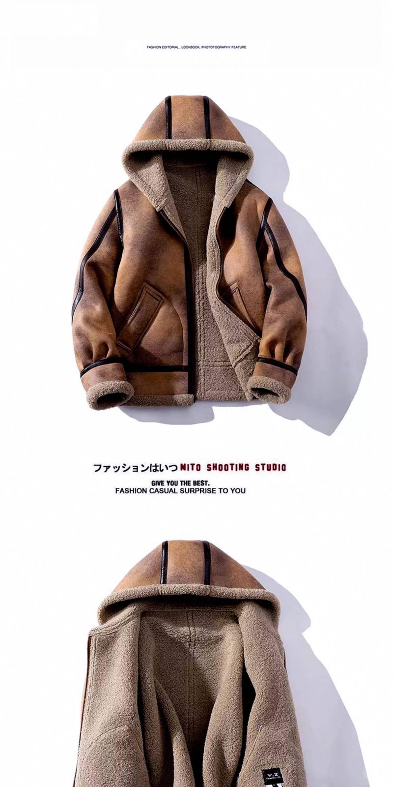 2025 Winter Large Size Hooded Shearling One-Piece Lamb Wool Motorcycle Trendy Brand Melard Leather Jacket Men_voghion.com