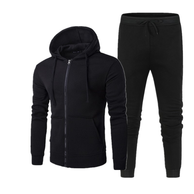 Pomlad Jesenski Style Zadrga s Kapuco Casual Prazen Pulover Moški in Ženski Pulover Set Plus Plišasti Plašč Moda_voghion.com