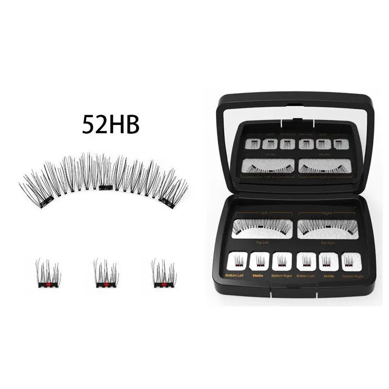 Ciglia magnetiche 3 ciglia magnetiche con specchio magnetico, ciglia finte magnetiche, ciglia magnetiche naturali senza colla_voghion.com