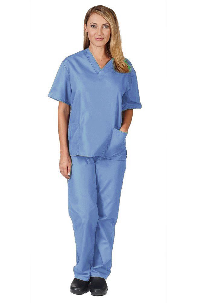 Damen Krankenhaus Polyester-Baumwolle Design Handwaschkleidung Arzt Kurzarm Arbeitskleidung Spa Schönheit Kleidung geteilter Anzug Handwaschkleidung_voghion.com