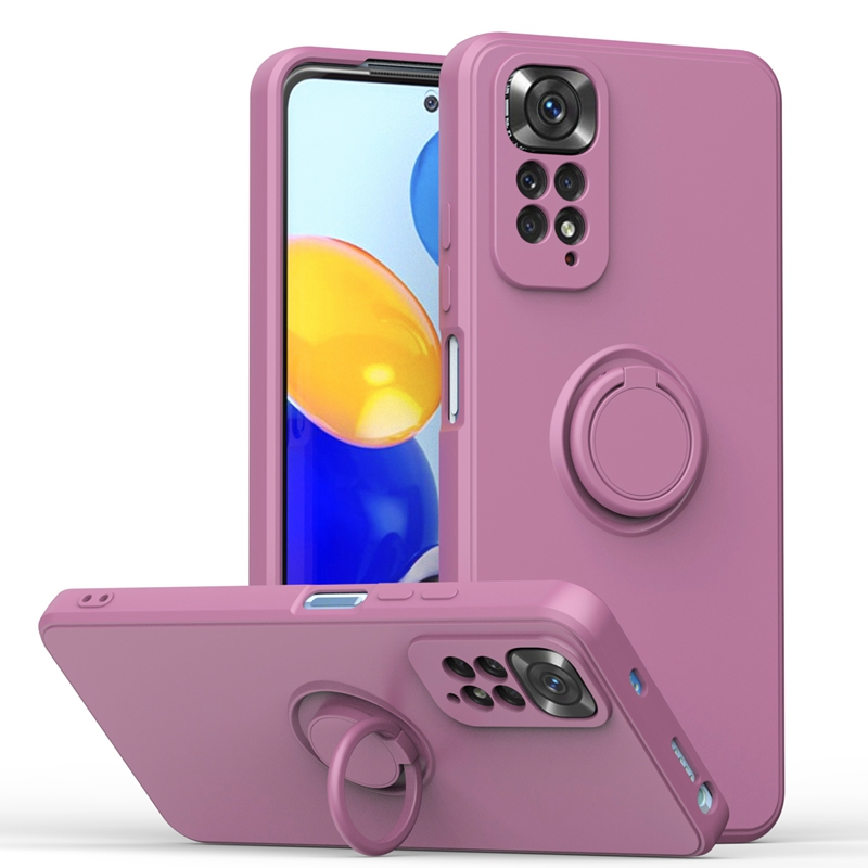 Flüssigkeit Silikon Fall Für Xiaomi Redmi Hinweis 9S 10S 11S 11 Pro Plus Zurück Abdeckung Ring Halter fall Für Redmi Hinweis 9 10 Pro 9T_voghion.com