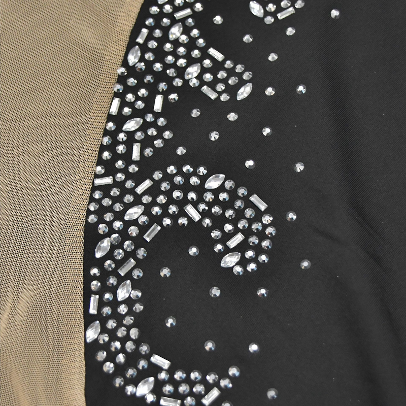 Abito da donna con gonna corta senza maniche in rete tinta unita a rombi caldi_voghion.com