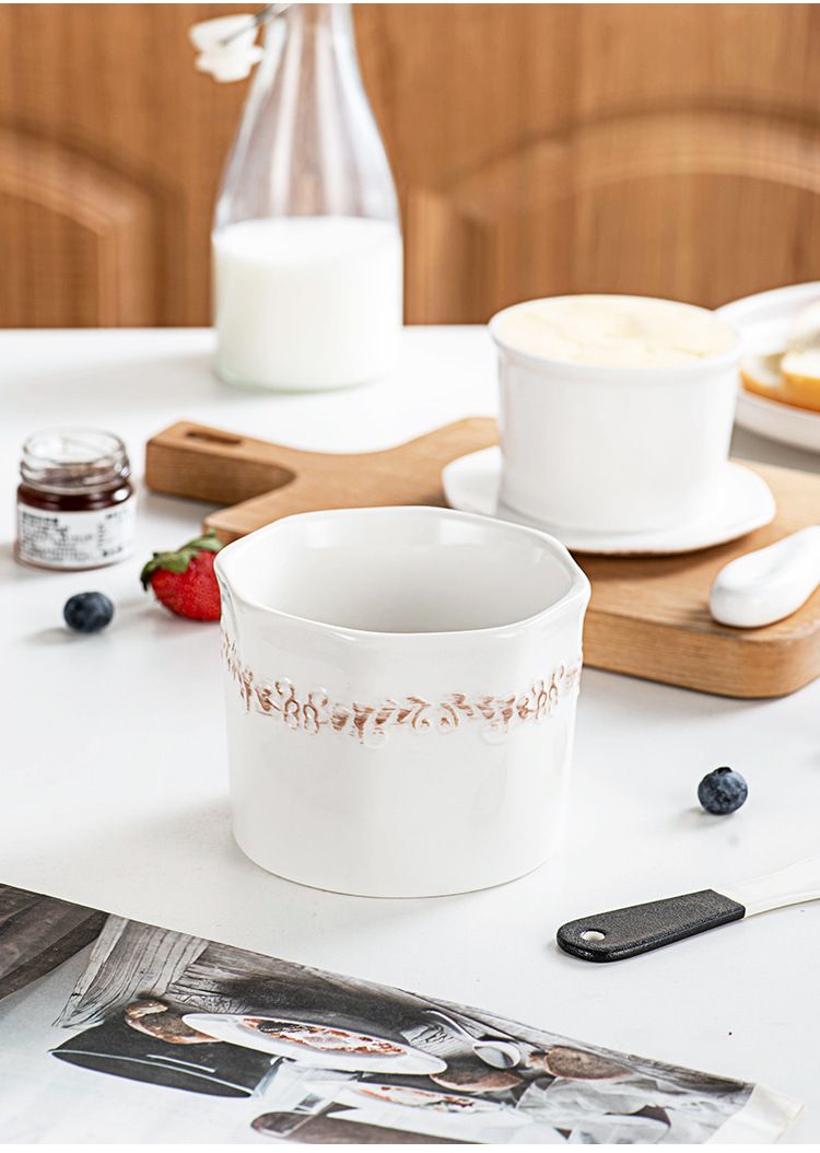Beurrier géométrique en céramique – Récipient hermétique pour fromage et beurre avec couvercle, organiseur de cuisine_voghion.com